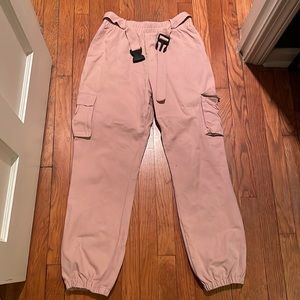 Pretty Little Thing Pink High Waisted Cargo Pants